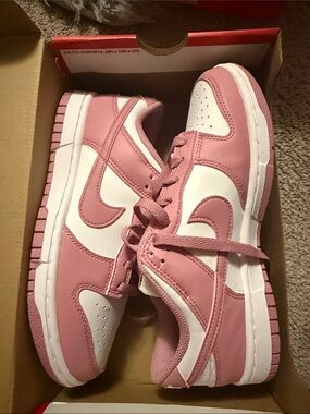 Nike Pink and White Low Top Athletic Shoes